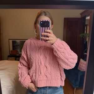 Cozy Pink Cable Knit Sweater by Cotton On